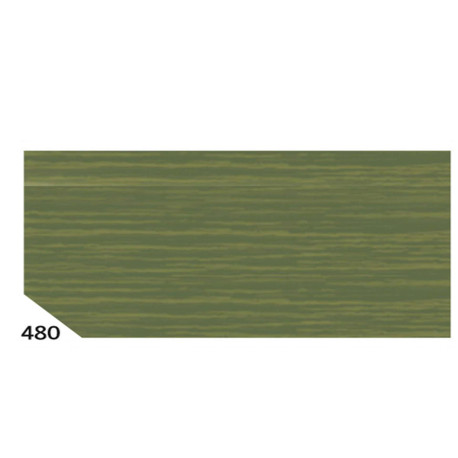 Carta crespa - 50 x 250 cm - 48 gr - verde oliva 480 - Rex Sadoch - conf.10 rotoli