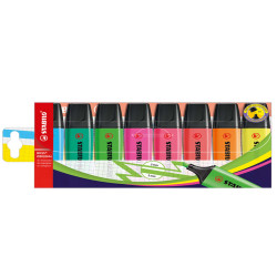 Evidenziatore Boss Original - punta a scalpello - tratto 2 - 5 mm - colori assortiti - Stabilo - busta 8 pezzi