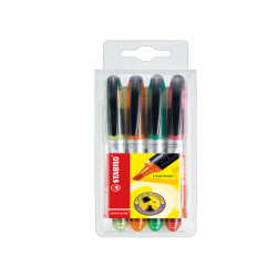Evidenziatore Stabilo Navigator - punta a scalpello - tratto 1,00 - 4,00 mm - Stabilo - astuccio 4 pezzi