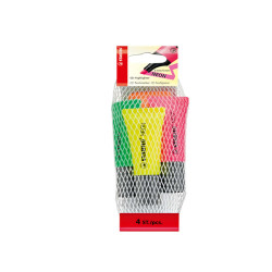 Evidenziatore stabilo Neon - punta a scalpello - tratto 2,00 - 5,00 mm - Stabilo - astuccio 4 pezzi