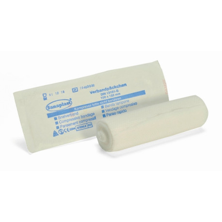 Benda elastica sterile con tampone in TNT Tampobenda cm 10x12 cm