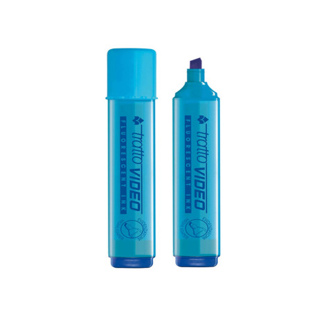 Evidenziatore Tratto Video  - punta a scalpello - tratto da 1,0mm-5,0mm - azzurro - Tratto