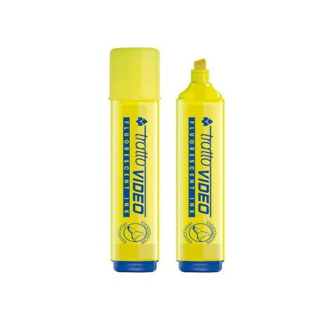 Evidenziatore Tratto Video  - punta a scalpello - tratto da 1,0mm-5,0mm - giallo - Tratto