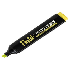 Evidenziatore Tratto Video pastel  - punta a scalpello - tratto da 1,0mm-5,0mm - giallo pastel- Tratto