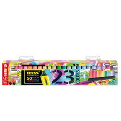 Evidenziatori Boss Original - colori assortiti fluo + pastel - Stabilo - deskset 23 pezzi
