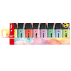 Evidenziatori Stabilo Boss Pastel - punta a scalpello - colori assortiti - Stabilo -  astuccio 8 pezzi