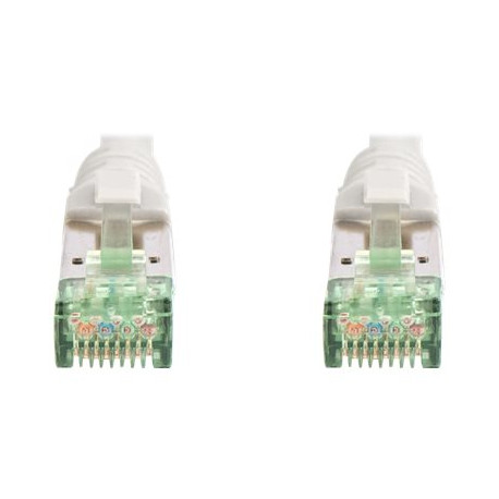 DIGITUS - Cavo patch - RJ-45 (M) a RJ-45 (M) - 1 m - SFTP - CAT 8.1 - IEEE 802.3 - senza alogeni, stampato - grigio