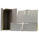 Scatola archivio in legno - con fettuccia - 38 x 27 cm - dorso 12 cm - grigio - Brefiocart