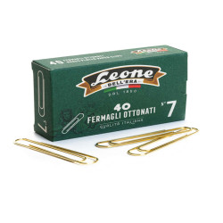 Fermagli ottonati supergiganti - n. 7 - 7,5 cm - oro - Leone - conf. 40 pezzi