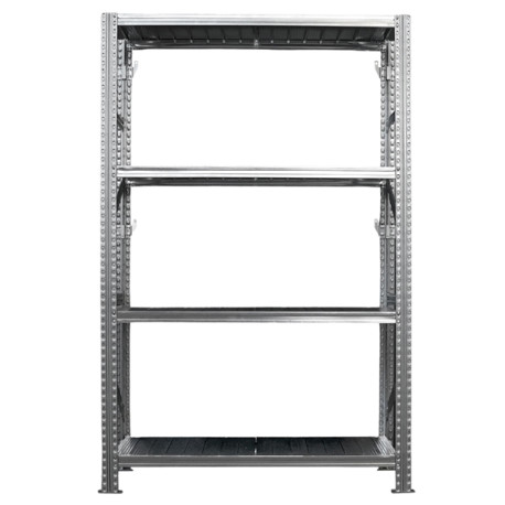 Kit scaffale industriale - 4 ripiani - 120 x 50 x 200 cm - acciaio - Tecnotelai