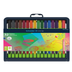 Fineliner Line-Up - punta 0,4mm - colori assortiti - Schneider - astuccio 32 colori