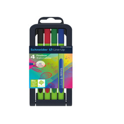 Fineliner Line-Up - punta 0,4mm - colori assortiti - Schneider - astuccio 4 colori