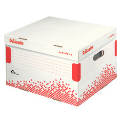Scatola container Speedbox - Small - 25,2 x 35,5cm -  dorso 19,3 cm - bianco e rosso - Esselte