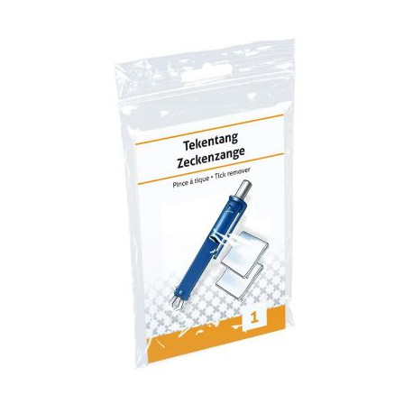 Pinzetta in plastica utile per togliere le zecche in sicurezza. CE 93/42