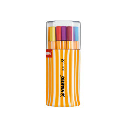 Fineliner Point 88 - tratto 0,4 mm - colori assortiti - Stabilo - conf. Twin-Pack 20 pezzi