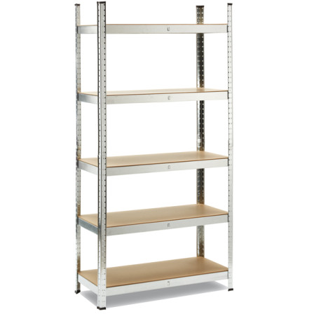 Scaffale - 5 ripiani - 180 x 40 x 90cm - metallo/MDF - Garden Friend
