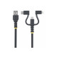 StarTech.com 3.3ft USB Multi Charging Cable, Lightning/Micro-USB/Type-C - Kit cavo USB - 3 A - 1 m - passivo, resistente - nero
