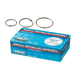 Anelli metallici - 3,5 cm - per rilegatura - Lebez - conf. 100 pezzi