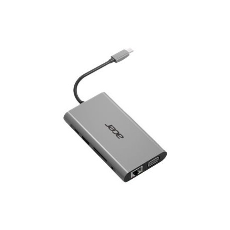 Acer 10-In-1 Type-C Dongle - Duplicatore di porte - USB-C - HDMI - GigE - per Extensa 15- Predator Triton 300- Swift 3 Pro Seri