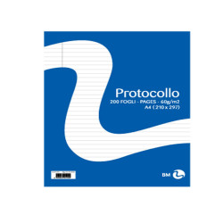 Foglio protocollo - A4 - 1 rigo - 60 gr - BM - conf. 20 pezzi
