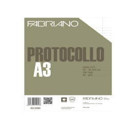 Foglio protocollo - A4 - 1 rigo c/margine - 60 gr - Fabriano - conf. 200 pezzi