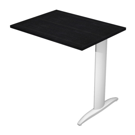 Allungo reversibile dx/sx per scrivanie Easy - 80 x 60 cm - Nero venato/grigio alluminio