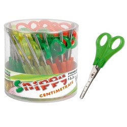 Forbice Snippy - centimetrata - punta tonda - 13,5 cm - lama acciaio inox - colori assortiti - Lebez - conf. 24 pezzi