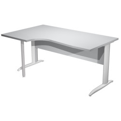 Scrivania Compact Sinistro Easy - 160 x 60/80/100 cm - Grigio/grigio alluminio