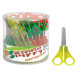 Forbici per mancini centimetrate - 13,5 cm - colori assortiti - Lebez - barattolo 24 pezzi