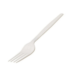 Forchetta monouso in CPLA - 16 cm - bianco - Leone - conf. 50 pezzi