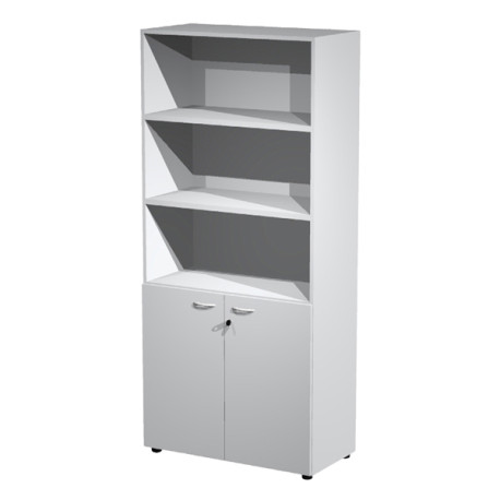 Armadio modulare - a 2 ante basse - 90 x 45,8 x 200 cm - grigio