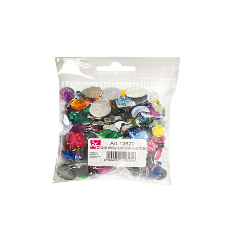 Gemme Kristall - colori e forme assortiti - DECO - conf. 250 pezzi