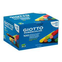 Gessetti Robercolor - lunghezza 80mm con diametro 10mm - colorati - Giotto - Scatola 100 gessetti tondi