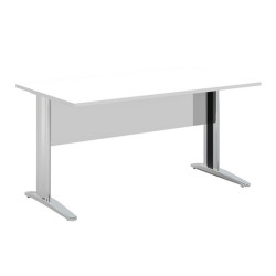 Scrivania lineare Easy - 140 x 80 x 72 cm - Bianco/grigio cromato