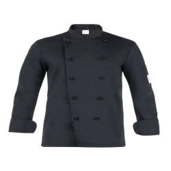 Giacca cuoco Adriano - da uomo - manica lunga - taglia L - nero - Giblor's