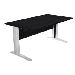 Scrivania lineare Easy - 140 x 80 x 72 cm - Nero venato/grigio cromato
