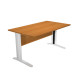 Scrivania lineare Easy - 140 x 80 x 72 cm - Noce chiaro/grigio cromato
