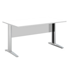 Scrivania lineare Easy - 160 x 80 x 72 cm - Bianco/grigio cromato