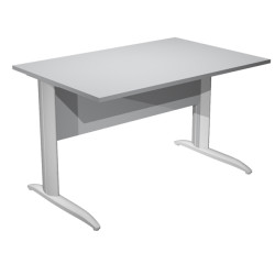Scrivania lineare Easy - 160 x 80 x 72 cm - Grigio/grigio alluminio