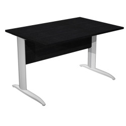 Scrivania lineare Easy - 160 x 80 x 72 cm - Nero venato/grigio alluminio