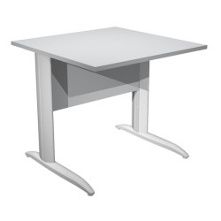 Scrivania lineare Easy - 80 x 80 x 72 cm - Grigio/grigio alluminio