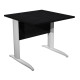 Scrivania lineare Easy - 80 x 80 x 72 cm - Nero venato/grigio alluminio