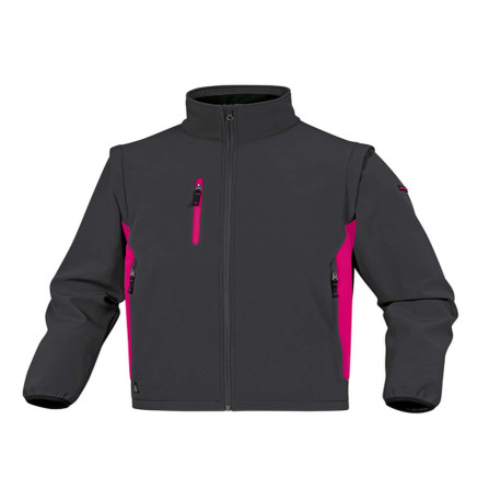 Giacca Softshell MySen 2 - tessuto Softshell/poliestere/elastan - taglia M - grigio/fucsia - Deltaplus