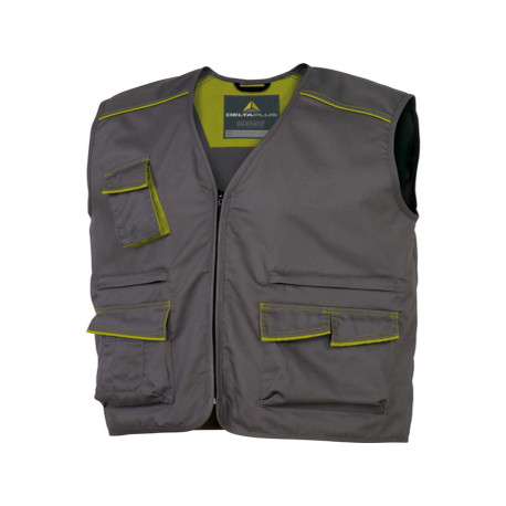 Gilet da lavoro PanostyleR M6GIL - sargia/poliestere/cotone - taglia L - grigio/verde - Deltaplus