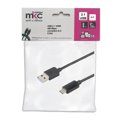 Cavo USB - 2.0 A/C - 100W - 480Mbps - 0,5 mt - MKC Melchioni