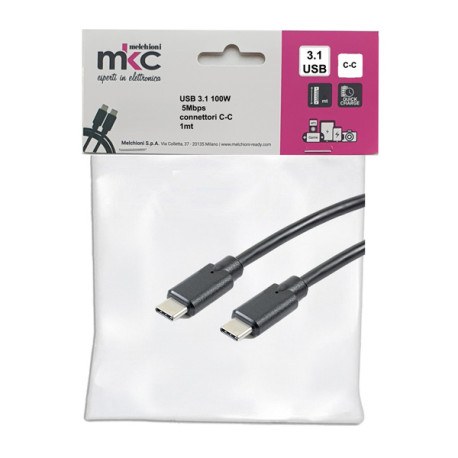 Cavo USB - 3.0 C/C - 100W - 5Mbps - 1 mt - MKC Melchioni
