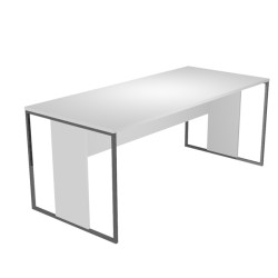 Scrivania singola Essence - 160 x 80 cm - Bianco - Gamba antracite
