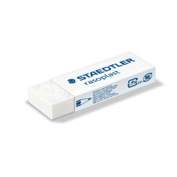 Gomma Rasoplast - 63 x 13 x 23 mm - bianco per matita - Staedtler - box 20 pezzi