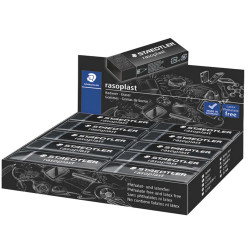 Gomma Rasoplast - 63 x 13 x 23 mm - nero per matita - Staedtler - box 20 pezzi