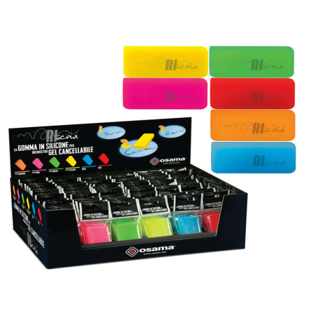 Gomma Riscrivi per gel cancellabile - colori assortiti - 6x3cm - Osama